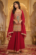 Maroon Royale Embroidered Palazzo Set