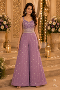 Lavender Mist Embroidered Palazzo Set